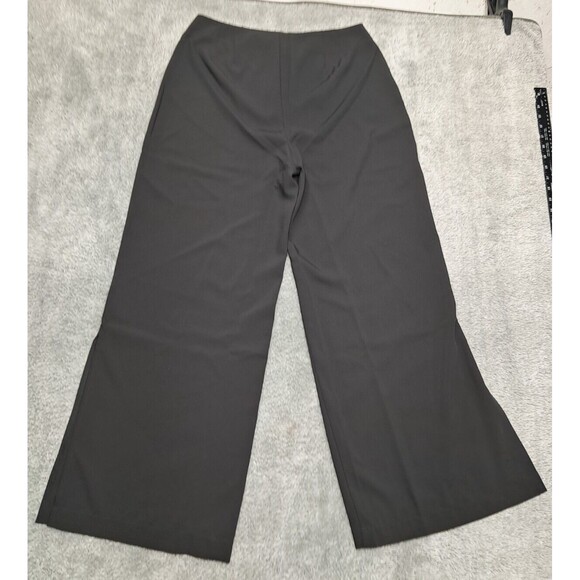 New Intempo Womens Sz 8 Flare Pants Black Dress Wide Leg Slits Up Office Work - Picture 11 of 15